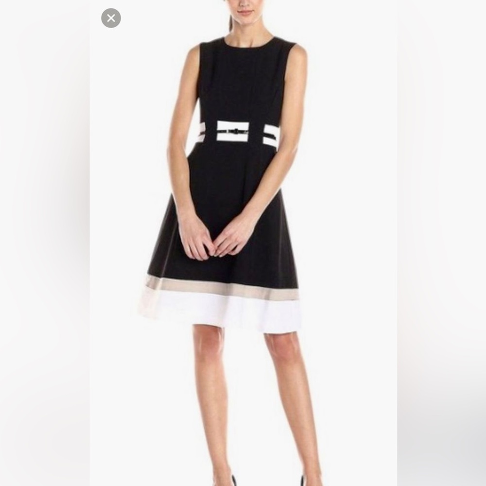 Calvin Klein Sleeveless Color Block Dress 8